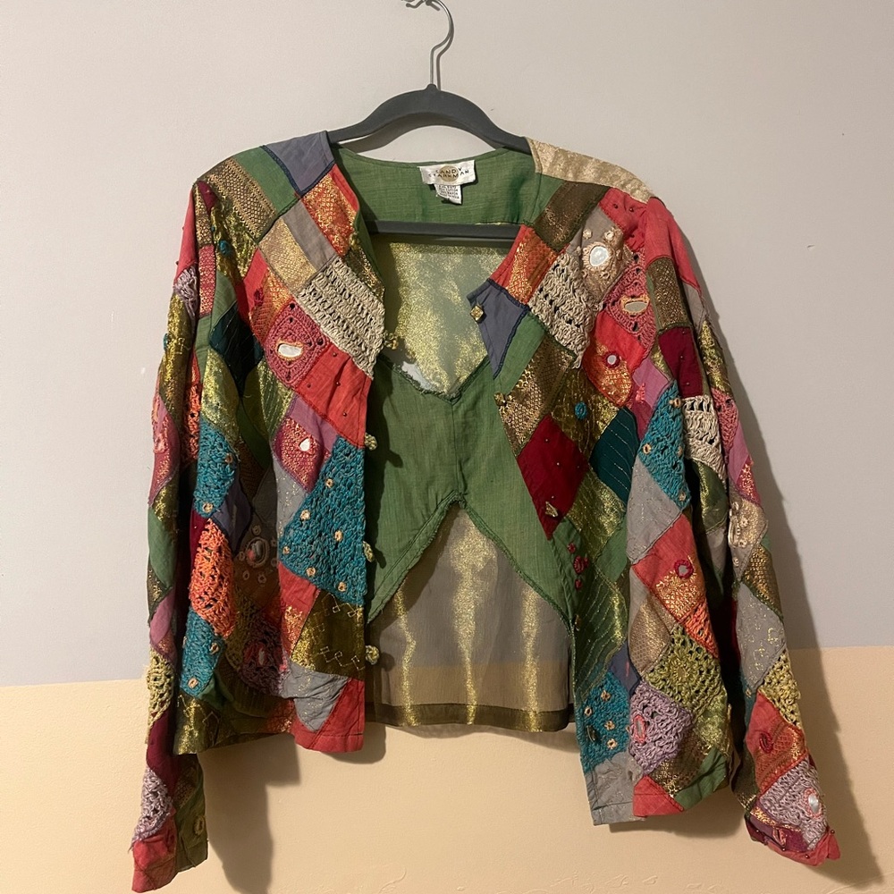 Boho Patchwork Embroidered Jacket - Multicolor - image 6